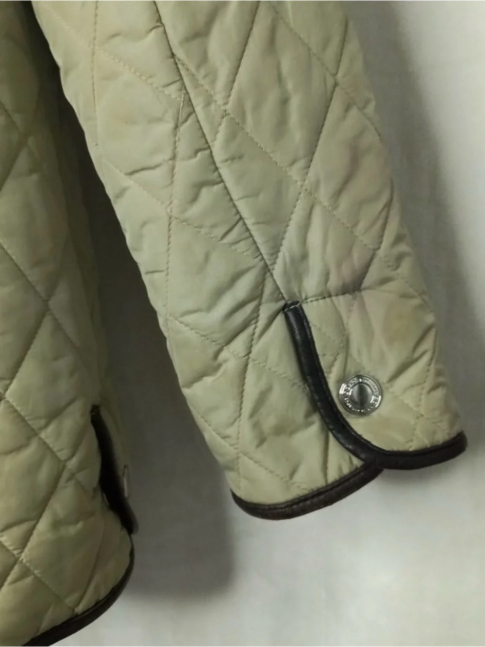 Coach Quilted Beige Puffer Jacket with Dark Brown Trim - Picture 15 of 15